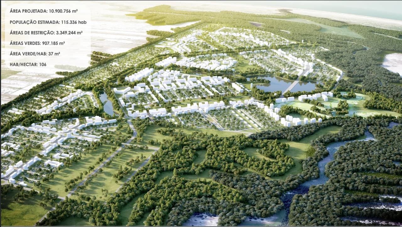 Visualização conceitual do empreendimento urbano Smart City.